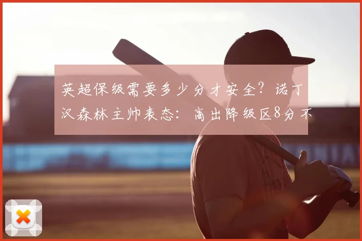 英超保级需要多少分才安全？诺丁汉森林主帅表态：高出降级区8分不够，详解赛季末积分形势